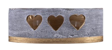 Lampion owal DONAU HOME Golden Heart, 270x95mm, grafitowy