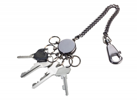 Brelok TROIKA Patent Chain, z łańcuszkiem, na 6 kluczy, chromowany