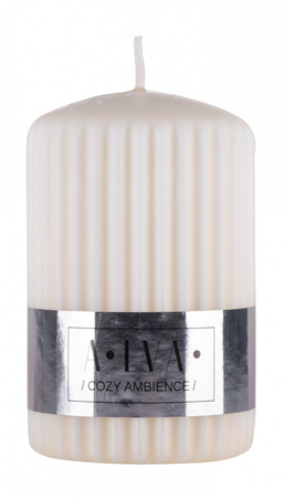 Świeca słupek ryflowana DONAU HOME Alva, 60x90mm, kremowy