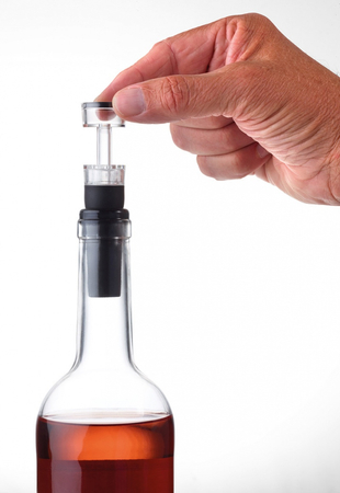 Zestaw do wina TROIKA Weinprobe, korkociąg + nożyk + zatyczka, czarny