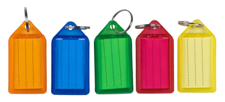 Zawieszki na klucze Q-CONNECT, 55x30mm, 40 szt., mix kolorów