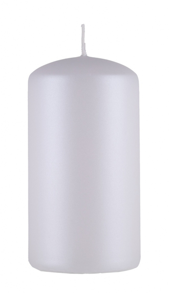Świeca słupek DONAU HOME Standard Lakier, 60x115mm, biały metaliczny mat