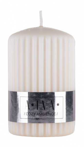 Świeca słupek ryflowana DONAU HOME Alva, 60x90mm, kremowy