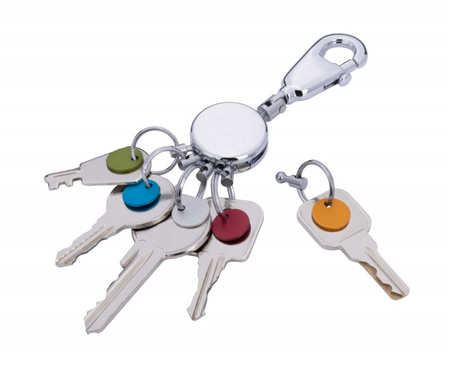 Brelok TROIKA Patent Colour, z karabińczykiem, na 5 kluczy, kolorowe znaczniki, stalowy