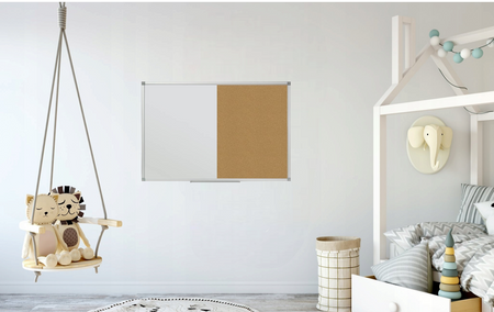 Tablica Combi: magnetyczna - tekstylna 90x60 cm w ramie aluminiowej "1"