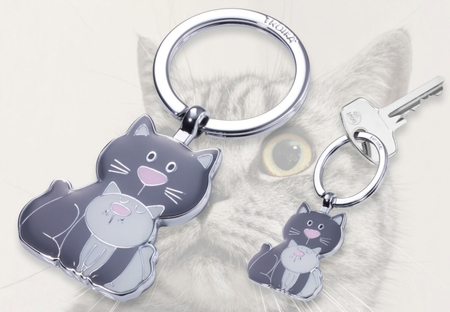 Brelok TROIKA Cat & Kitty, emaliowany metal