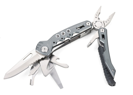 Narzędzie wielofunkcyjne TROIKA Fire Tool, 14 funkcji, szary