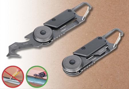 Brelok TROIKA Egon, z karabińczykiem, 5 funkcji, czarno‑szary