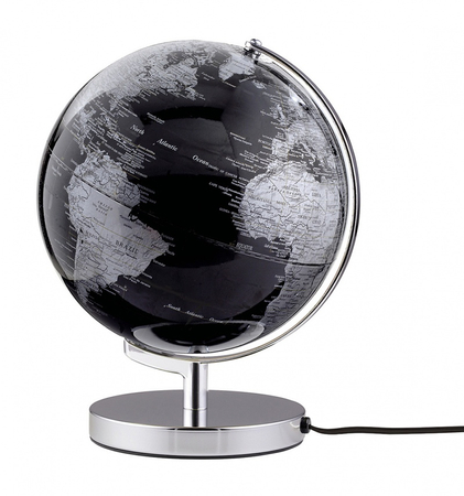 Globus TROIKA Terra Light, śr. 25cm, metalowa podstawa, czarno-srebrny