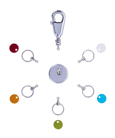 Brelok TROIKA Patent Colour, z karabińczykiem, na 5 kluczy, kolorowe znaczniki, stalowy