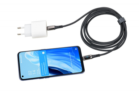 Kabel ładujący TROIKA Speedy XL, 2m, przejściówka USC-C na lightning, czarny
