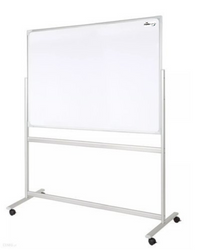 Mobile, double-sided, magnetic whiteboard 180x120 cm