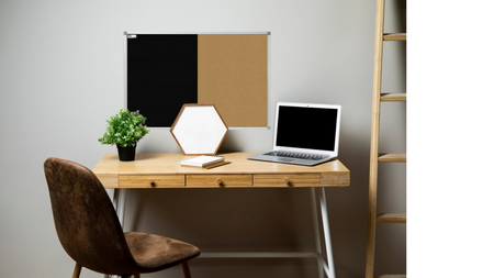 Tablica Combi: kredowa - korkowa 90x60 cm w ramie aluminiowej "1"