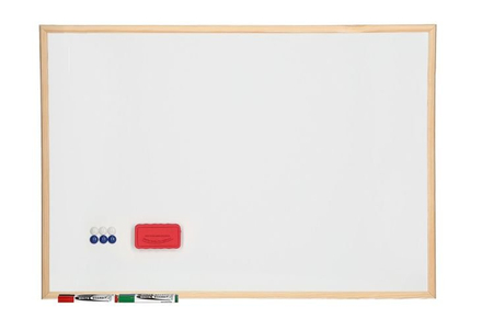 Tablica Magnetyczna Suchościeralna Biała 120x90 cm w ramie drewnianej 