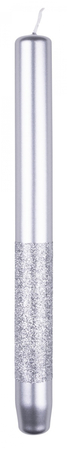 Świeca stołowa DONAU HOME Onyx, 22x250mm, 4 szt., srebrny