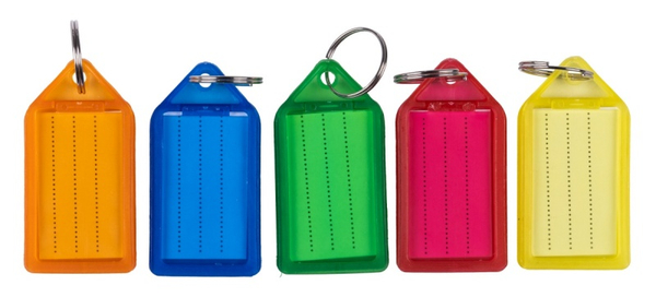 Zawieszki na klucze Q-CONNECT, 55x30mm, 40 szt., mix kolorów